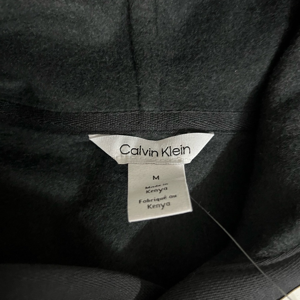 ❄️Calvin Klein Mens Logo Hoodie Black Fleece Sweatshirt 4L0219R Medium NWT - Picture 5 of 8